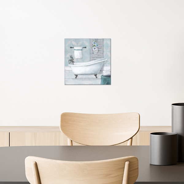 Blue Bathroom Canvas Art Print