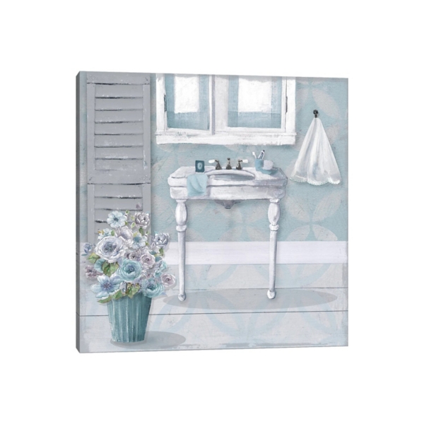 Blue Bathroom Sink Canvas Art Print | Kirklands Home