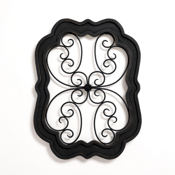 Black Wood and Metal Decorative Wall Plaque Kirklands Home