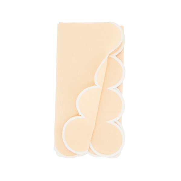 Peach Scalloped Edge Napkins, Set of 4