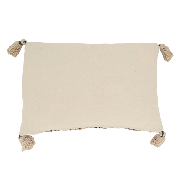 Neutral Geometric Stitch Lumbar Pillow