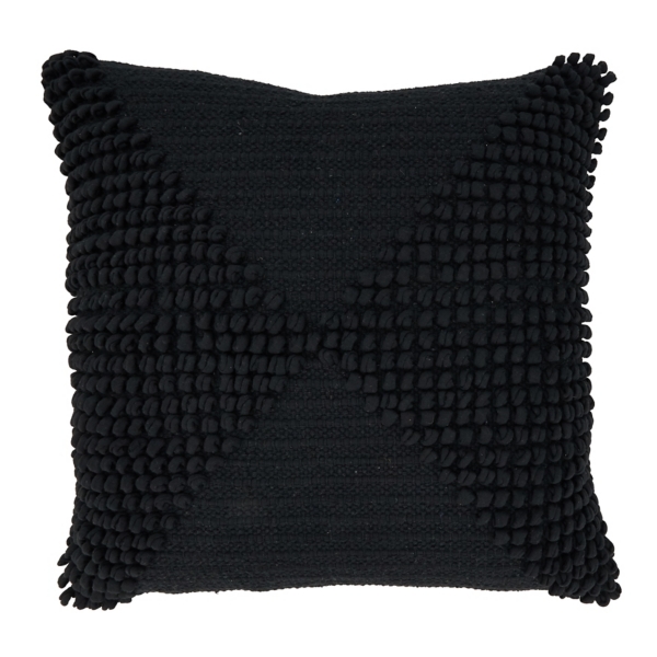 Black Textured Woven Diamond Throw Pillow | Kirklands Home