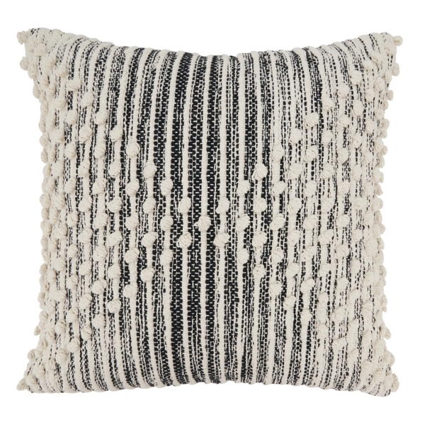 Black and Cream Striped Diamond Pillow Cover
