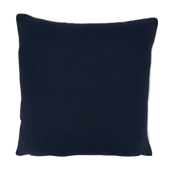 Navy Blue Embroidered Shell Throw Pillow