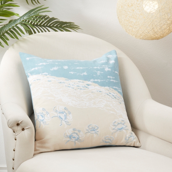 Crabs by the Sea Throw Pillow
