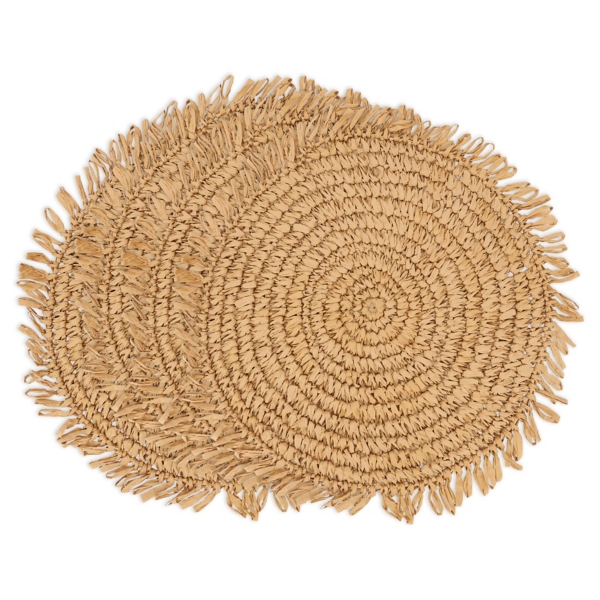 Natural Rustic Raffia Placemats, Set of 4