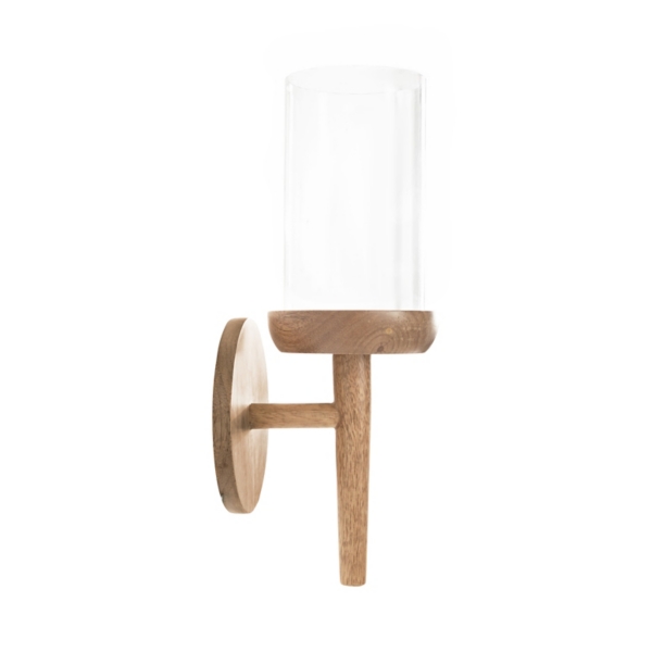 Natural Wood Torch Sconce