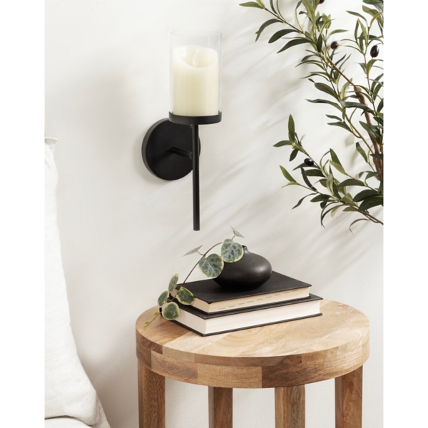 Black Metal Modern Torch Wall Sconce
