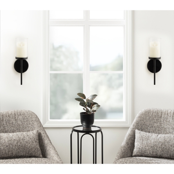 Black Metal Modern Torch Wall Sconce