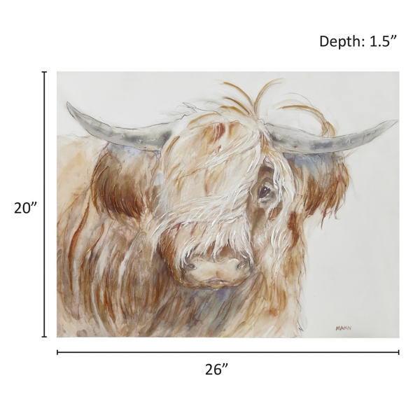 Windswept Highland Bull Canvas Art Print