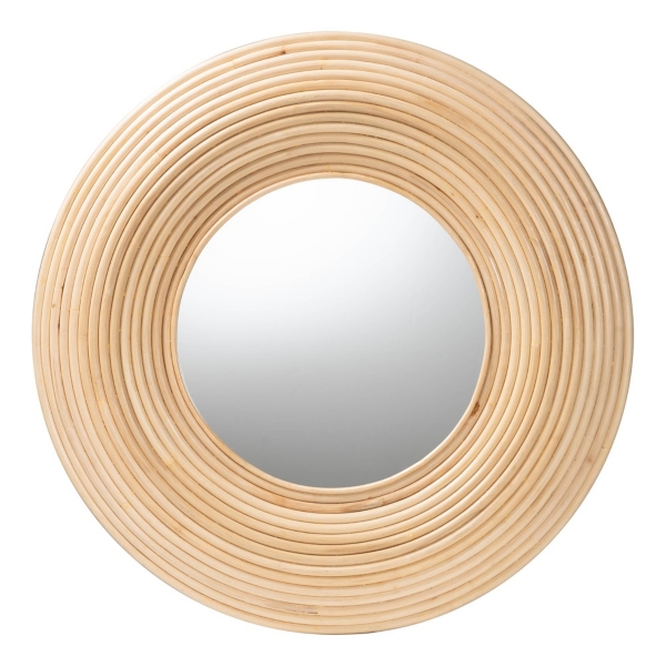 Natural Rattan Boho Round Wall Mirror Kirklands Home