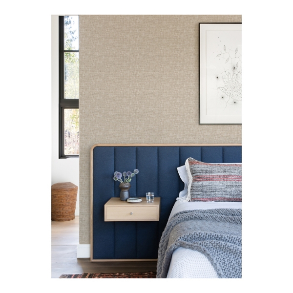 Tan Textured Poplin Peel & Stick Wallpaper