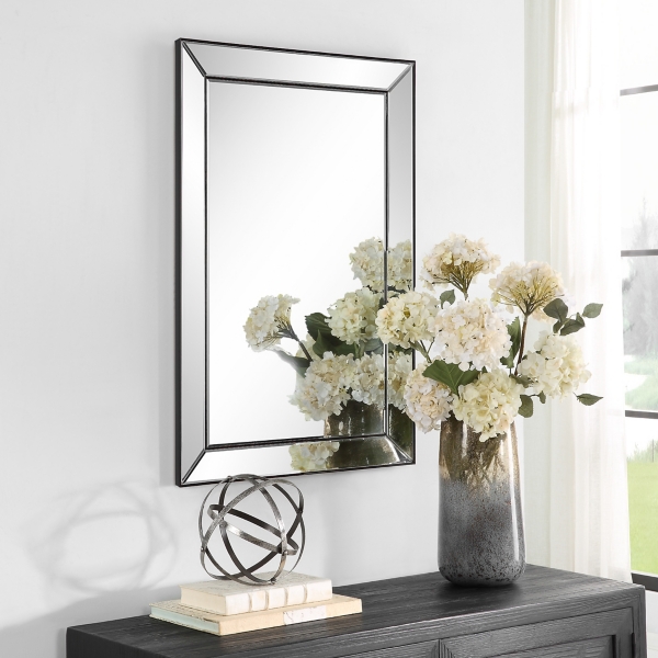 Dark Bronze Bevel Rectangle Wall Mirror