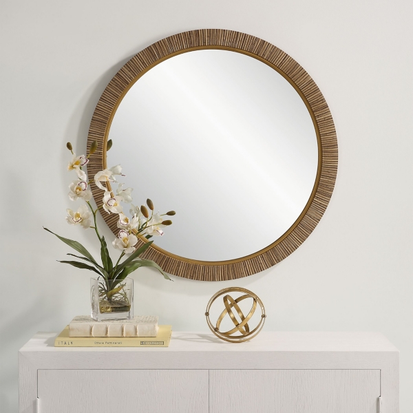 Round Rattan Wall Mirror Kirklands Home