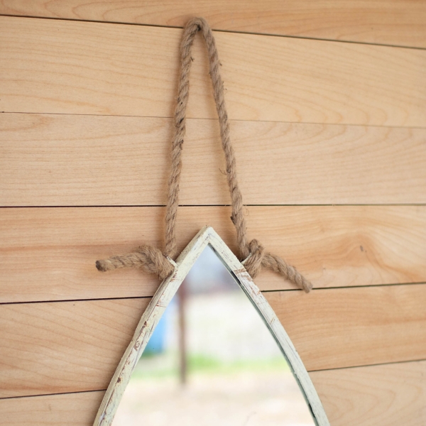 Vertical Fish Mirror with Rope Hanger