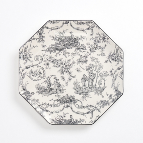 Emery Black Toile Dinner Plate | Kirklands Home