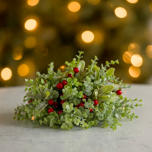 Glitter Boxwood Christmas Orb
