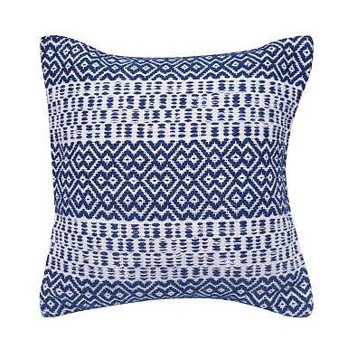 Navy Diamond Stripe Indoor/Outdoor Pillow Kirklands Home