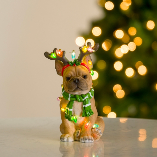 LED Christmas Lights Bulldog Statue