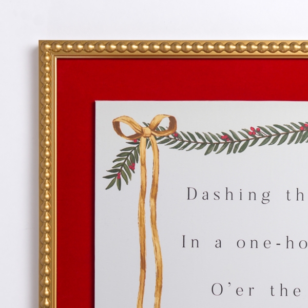Dashing Through the Snow Velvet Framed Art Print