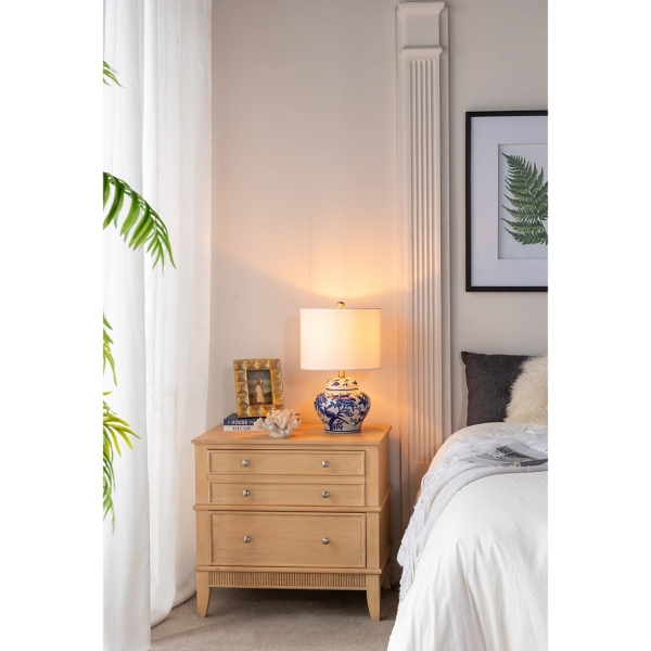 Blue & White Floral Ceramic Table Lamp