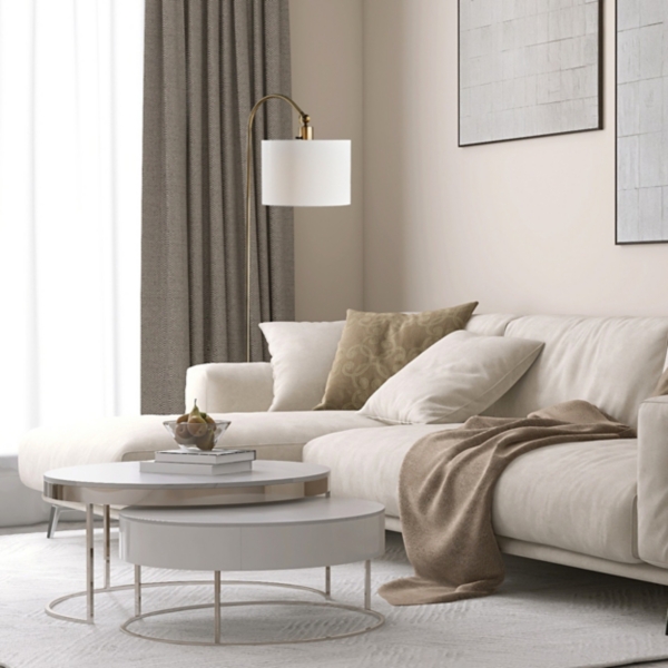 Antique Brass Arc Floor Lamp