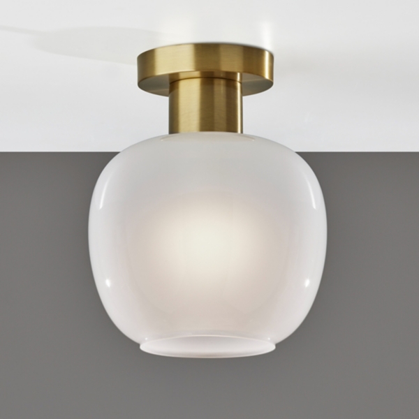 Antique Brass Magnolia Flush Mount Light