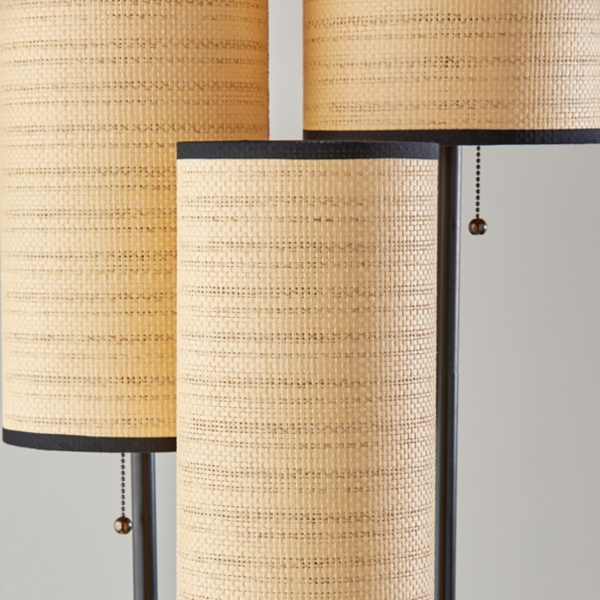 Natural Woven Shade Trio Rowan Floor Lamp