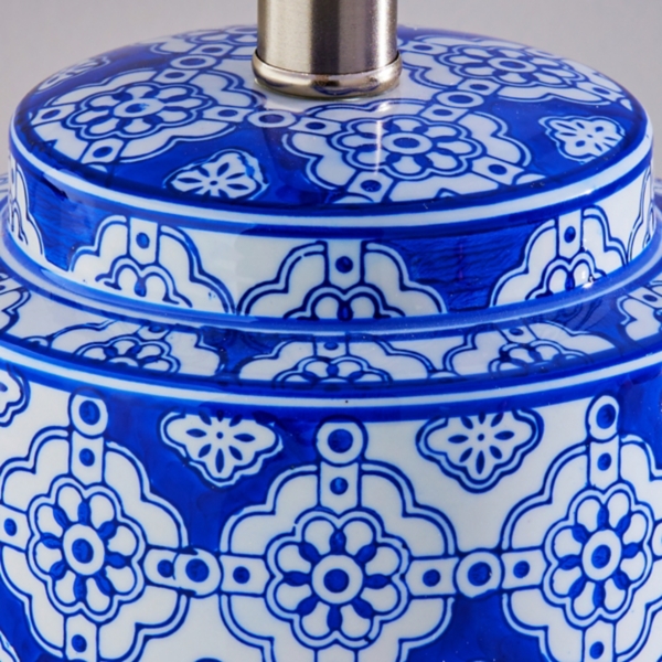 Blue and White Ceramic Table Lamps, Set of 2