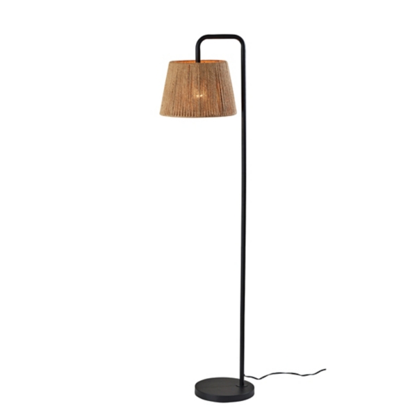 Black Arched Rope Lampshade Floor Lamp