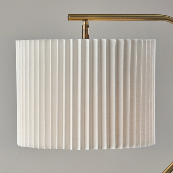 Antique Brass Pleated Shade Floor Lamp