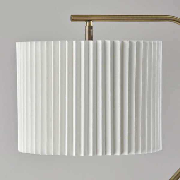 Antique Brass Pleated Shade Floor Lamp