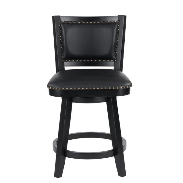 Black Faux Leather Upholstered Counter Stool