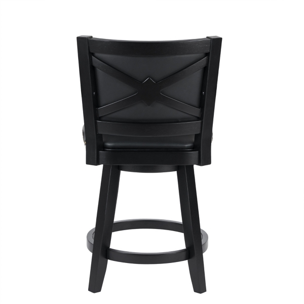 Black Faux Leather Upholstered Counter Stool