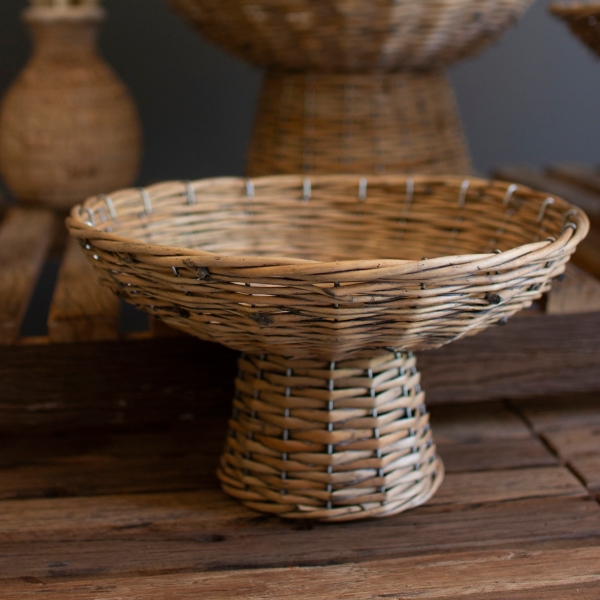 Natural Wicker Compote Bowls, Set of 3
