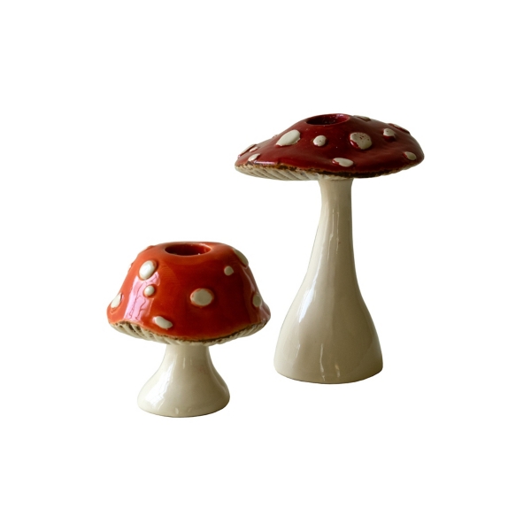 Ceramic Mushroom Taper Candle Holders, Set of 2 Kirklands Home