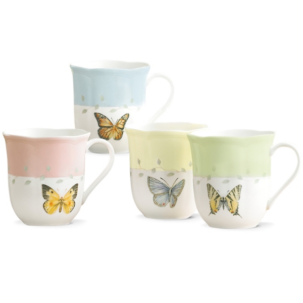 Butterfly Meadow Mugs, Set of 4