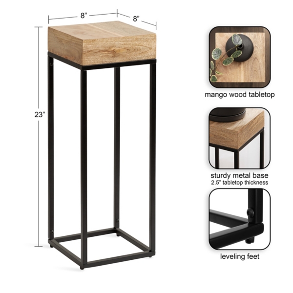 Mango Wood Tabletop Square Side Table
