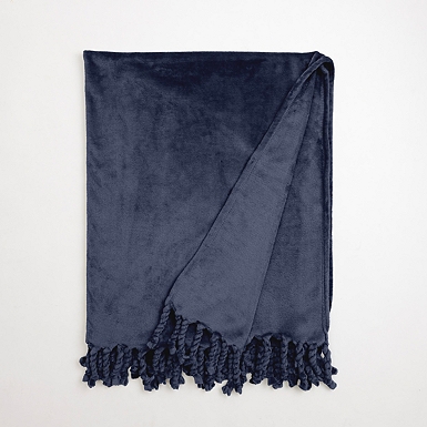 Navy Perfectly Plush Throw Kirklands Home - Main Image