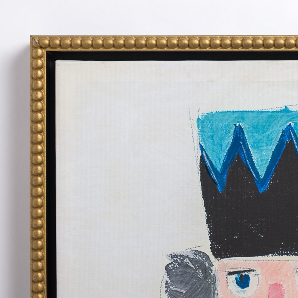 Blue Sketched Nutcracker Framed Canvas Art Print