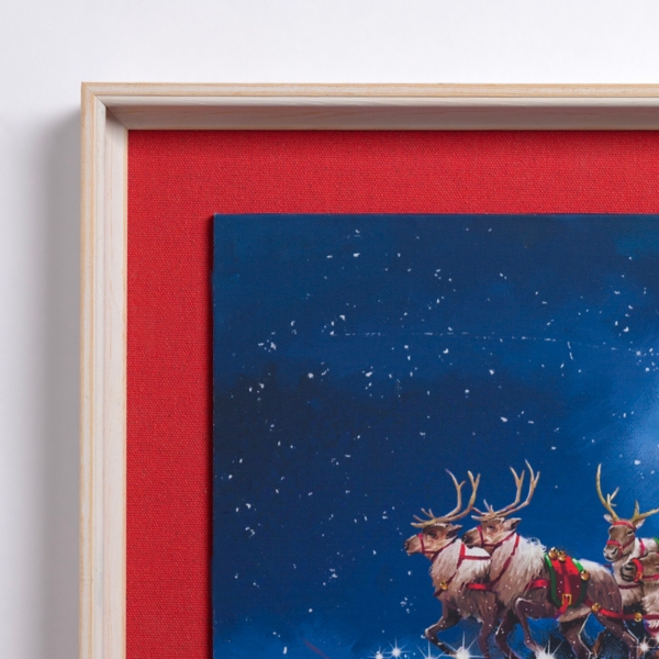 Santa Flying Over Pets Framed Art Print