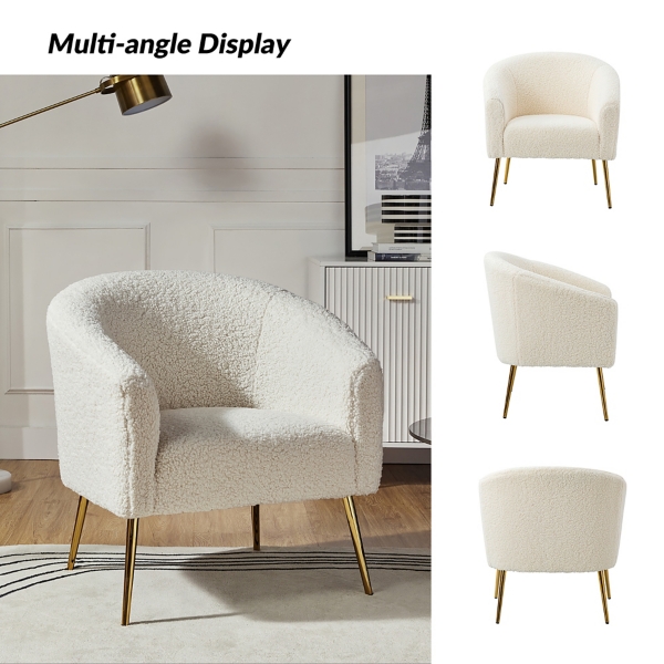 Ivory Sherpa Venice Accent Chair