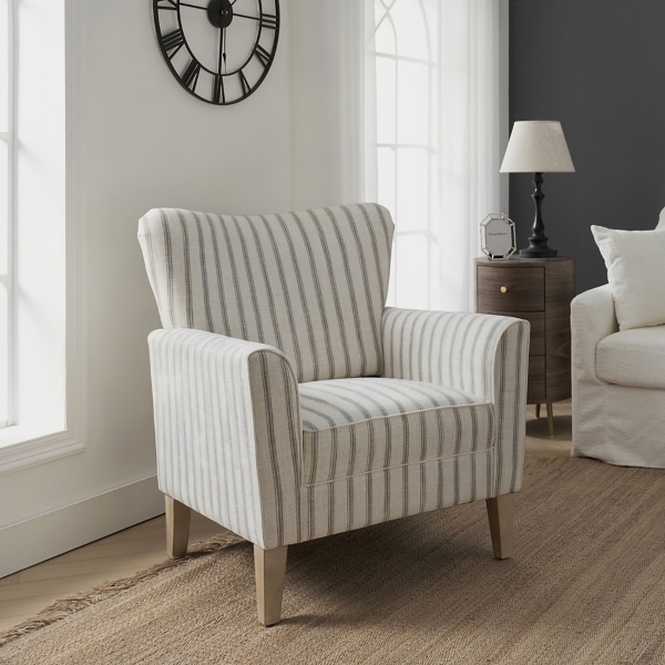 Gustaf Gray Striped Armchair