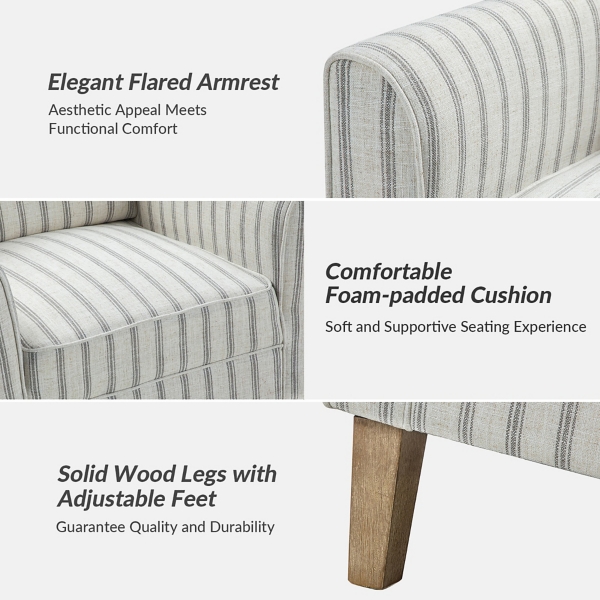 Gustaf Gray Striped Armchair