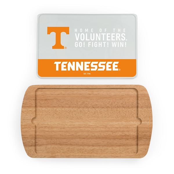 Tennessee Volunteers Wood and Glass Serving Board
