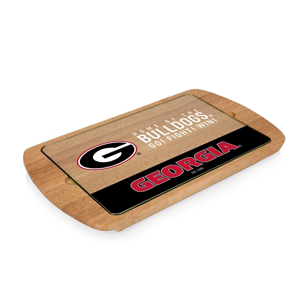 Georgia Bulldogs Wood and Glass Serving Board