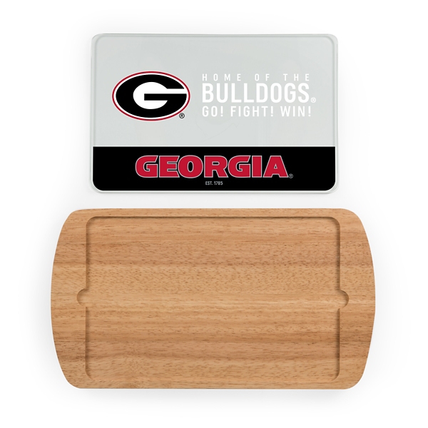 Georgia Bulldogs Wood and Glass Serving Board