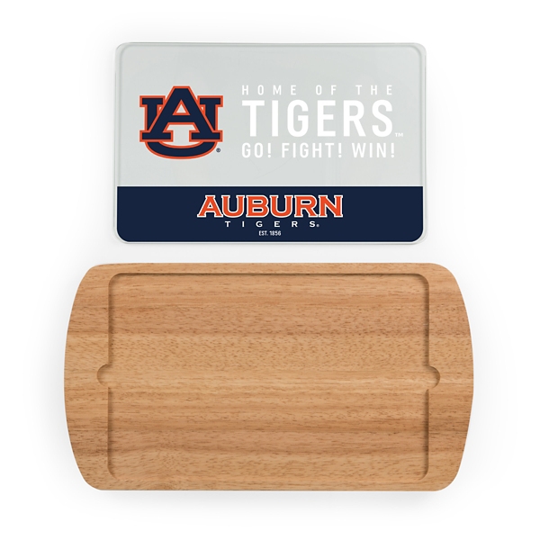Auburn Tigers Wood and Glass Serving Board