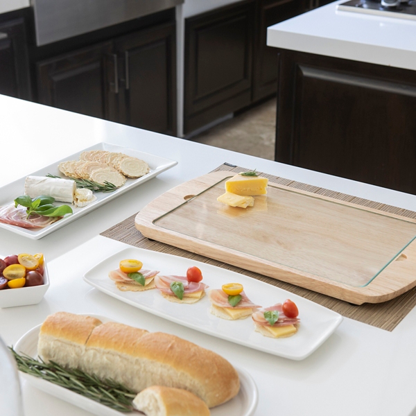 Crimson Tide Wood and Glass Serving Board