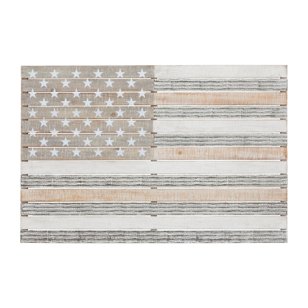 Distressed Wood American Flag Wall Plaque | Kirklands Home